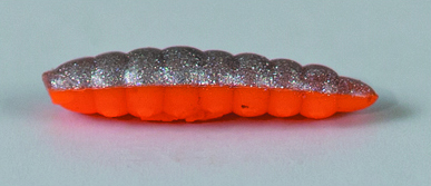 LARVA DEL MIELE 25 mm Ø 5.5 mm in file da 6 (Col. ARANCIO-ARGENTO) 54 pezzi